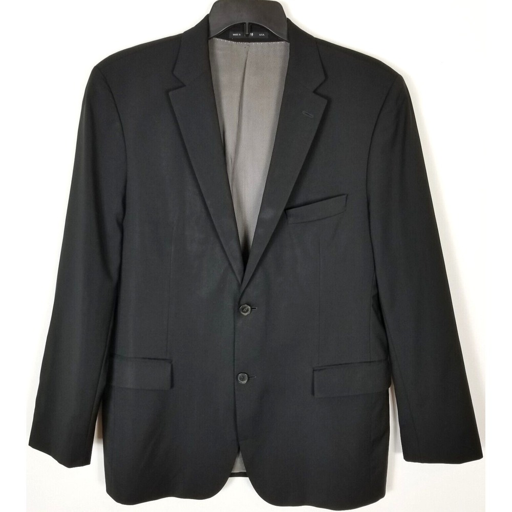 Hugo Boss Men Pasolini Wool Blazer Jacket Black 2 Button 42R